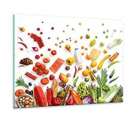 TMK - Placa protectora de vitrocerámica 60 x 52 cm 1 pieza cocina eléctrica universal para inducción protección contra salpicaduras tabla de cortar de vidrio templado como decoración, verduras