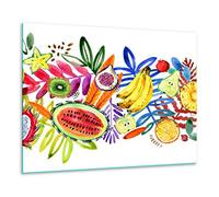 TMK - Placa protectora de vitrocerámica 60 x 52 cm 1 pieza cocina eléctrica universal para inducción protección contra salpicaduras tabla de cortar de vidrio templado como decoración, fruta