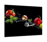 TMK - Placa protectora de vitrocerámica 60 x 52 cm 1 pieza cocina eléctrica universal para inducción protección contra salpicaduras tabla de cortar de vidrio templado como decoración Verduras