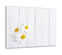 TMK - Placa protectora de vitrocerámica 60 x 52 cm 1 pieza cocina eléctrica universal para inducción protección contra salpicaduras tabla de cortar de vidrio templado como decoración Flores