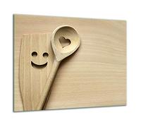TMK Placa Protectora de Vitrocerámica 60 x 52 cm 1 Pieza Madera | Cocina Eléctrica Universal, Para Inducción, Protección contra Salpicaduras, Tabla de Cortar de Vidrio Templado