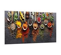 TMK - Placa protectora de vitrocerámica 80 x 52 cm 1 pieza cocina eléctrica universal para inducción, protección contra salpicaduras tabla de cortar de vidrio templado como decoración Especias