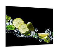 TMK | Placa protectora para vitrocerámica, 60 x 52 cm, de cristal, de una pieza, eléctrica, inducción, protección contra salpicaduras, placa de cristal, decorativa, tabla de cortar, color negro y