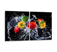 TMK Placa Protectora Vitrocerámica 2x40x52cm 2 Piezas | Cocina Eléctrica Universal, Para Inducción, Protección Contra Salpicaduras, Tabla de Cortar Vidrio Templado