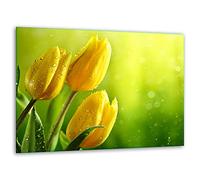 TMK, Tabla de cortar de cristal, 40 x 30 cm, con diseño de tulipán