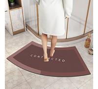 TMKDNNKG Alfombrilla de baño Curvada, Antideslizante, de diatomita, para Ducha de Esquina, Lavable, con Forma de Abanico, para Ducha Exterior, para Cabina de Ducha y baño de Caravana, Color Rosa, 40