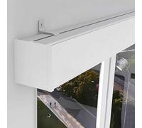 TMKDNNKG Barras de Cortina de aleación de Aluminio de 1 m y 7 m de Largo, Color Blanco, para Cenefa de Pared, riel para Cortina de 12 x 12 cm, rieles divisorios (150 cm/4,9 pies)