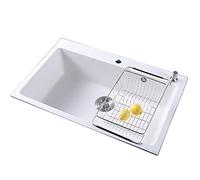 TMKDNNKG Fregadero Blanco de Piedra de Cuarzo, Fregadero de Cocina, Fregadero de Verduras para el hogar, Fregadero de baño, Fregadero Blanco para Restaurante