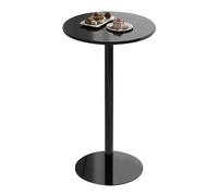 TMKDNNKG Mesa Alta de Comedor para Cocina, Mesa de Bar Redonda, Mesa de Bar de Metal para cócteles, Mesa Auxiliar para Sala de Estar, Mesa de Centro para Bebidas, Mesa Circular Alta (Negra, 60 x 60 x