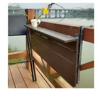 TMKDNNKG Mesa Plegable de balcón con Altura Ajustable, Mesa de barandilla de aleación de Aluminio para Exteriores, Mesa de Bar para terraza, 27 x 120 cm (10,6 x 47,2 Pulgadas), barandil