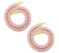 TMKDNNKG Paquete de 2 barreras de Cuerda Trenzada de cáñamo, Cuerda de Soporte, Cuerda de Cola retorcida con Ganchos Dorados, Cuerda VIP Colgante para cines, barreras de Cola, inauguraciones, celebra