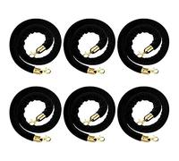 TMKDNNKG Paquete de 6 Cuerdas de Terciopelo Negro con Ganchos Dorados pulidos, Barrera de Cuerda para Control de multitudes, Barrera de Cola de Terciopelo, Color y tamaño Personalizables, no Incluye