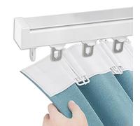 TMKDNNKG Riel de Cortina silencioso de Alta Resistencia de 50 cm a 600 cm con Rodillos deslizantes Suaves para Ventanas, Salas de Estar, dormitorios, oficinas, divisores de ambientes y Barras de cort