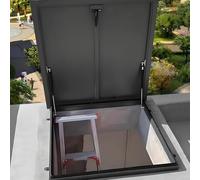 TMKDNNKG Tapa de Pozo para trampilla de Techo, manija con Cerradura para ventilación de Techo, trampilla de Techo a Prueba de Lluvia, Tapa de trampilla de ático a Prueba de Intemperie para trampilla