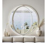 TMKDNNKG Ventana Redonda giratoria de 360°, Ventana de Ojo de Buey de Vidrio Templado, Ventana empotrada para cobertizo, Ventana abatible de Aluminio con manija, para baño, Cocina y Dormitorio (Blanc