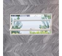 TMKDNNKG Ventanas para cobertizos, sótanos, correderas, empotradas con Vidrio Templado, rotación de 360°, con manija para Casitas de Juegos, hogar, Garaje y Sala de Estar (Blancas, 100 x 30 cm/39,4 x