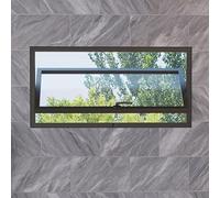 TMKDNNKG Ventanas para cobertizos, sótanos, correderas, empotradas con Vidrio Templado, rotación de 360°, con manija para Casitas de Juegos, hogar, Garaje y Sala de Estar (Negro, 50 x 40 cm/19,7 x 15