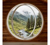 TMKDNNKG Ventanas Redondas para cobertizo, Ventana de Ojo de Buey con Vidrio Templado, Ventana giratoria de 360°, Ventana corrediza con manija para baño, Cocina, Dormitorio y Sala de Estar, Ventanas