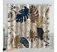 TMMDH Cortinas Opacas Palmera Amarilla Vintage, Cortinas Salon Modernas 2 Piezas 200x245 CM Cortinas Termicas Aislantes Frio y Calor Blackout Curtains con Ojales Cortinas para Dormitorio/Comedor