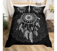 TMMDH Funda Nordica Cama 150 - Microfibra Suave Transpirable Juego de Funda de Edredón Atrapasueños Boho Atrapasueños 240x220 cm y 2 Fundas de Almohada de 50x75 cm