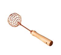 TMMLIJIPL Batidor de oro rosa de acero inoxidable con resorte de bola de mango de madera, batidor en espiral de mano (color: tamaño A