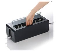 TMMLIJIPL Caja de almacenamiento de plástico con toma de corriente de seguridad con tablero de salida Skylit Contenedor Cables Caja de gestión de cables eléctricos (Color: Negro Mediano)