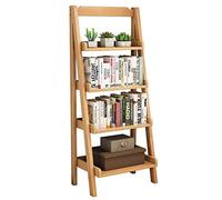 TMMLIJIPL Estantería de exhibición de 4 pisos, escalera inclinada, organizador de almacenamiento para el hogar (color: amarillo, tamaño: 140 x 60 x 36 cm)