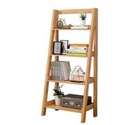 TMMLIJIPL Estantería expositora de 4 pisos, escalera para sala de estar, oficina, de madera, inclinada, envejecida, organizador de almacenamiento para el hogar