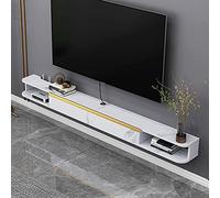 TMMLIJIPL Mueble flotante de madera maciza para TV, estante de TV montado en la pared para almacenar DVD, reproductor de Blu-Ray, caja de televisión por satélite, caja de cable, consolas de juegos, C