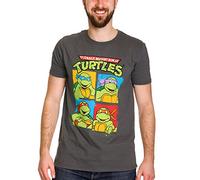 Tmnt - CID Teenage Mutant Ninja Turtles - Group Shot - camisa Hombre, Gris, Small