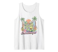 TMNT Cowabunga Beach Retro Turtles Scene Cartoon Camiseta sin Mangas