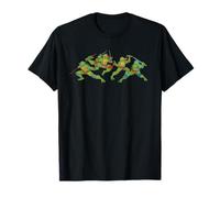 TMNT Front and Back Heroes in a Half Shell Retro Cartoon Camiseta