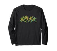TMNT Front and Back Heroes in a Half Shell Retro Cartoon Manga Larga