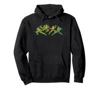 TMNT Front and Back Heroes in a Half Shell Retro Cartoon Sudadera con Capucha
