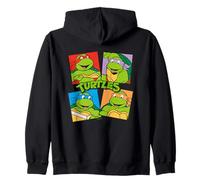 TMNT Heroes Half Shell Team Action Logo Collage Tortugas de los años 80 Sudadera con Capucha