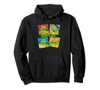 TMNT Heroes Half Shell Team Action Logo Collage Tortugas de los años 80 Sudadera con Capucha