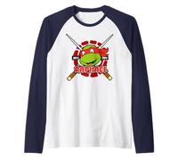 TMNT Las Tortugas Ninja Mutantes Adolescentes Raphael 80s Pose Clásico Camiseta Manga Raglan