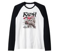 TMNT out of The Shadows Raphael Jumping Camiseta Manga Raglan