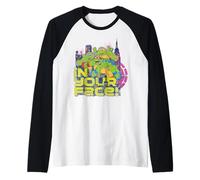 TMNT Teenage Mutant Ninja Turtles Cara tonta LOL NYC Vintage Camiseta Manga Raglan