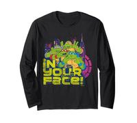 TMNT Teenage Mutant Ninja Turtles Cara tonta LOL NYC Vintage Manga Larga