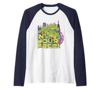 TMNT Teenage Mutant Ninja Turtles Cara tonta LOL Vintage NYC Camiseta Manga Raglan