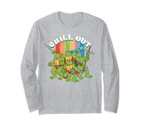TMNT Teenage Mutant Ninja Turtles Chill out Team Retro NYC Manga Larga