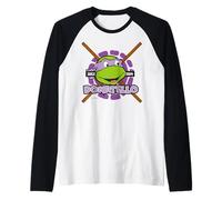 TMNT Teenage Mutant Ninja Turtles Donatello 80s Face Classic Camiseta Manga Raglan