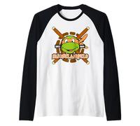 TMNT Teenage Mutant Ninja Turtles Michelangelo 84 Face Retro Camiseta Manga Raglan