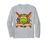 TMNT Teenage Mutant Ninja Turtles Michelangelo 84 Retro Face Manga Larga