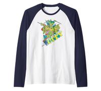TMNT Teenage Mutant Ninja Turtles NYC City Hero Fun Vintage Camiseta Manga Raglan