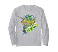 TMNT Teenage Mutant Ninja Turtles NYC City Hero Vintage Fun Manga Larga