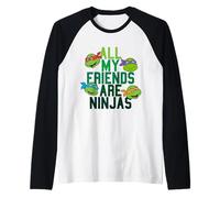 TMNT Todos mis Amigos Son Ninjas Camiseta Manga Raglan