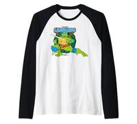 TMNT Tortugas Ninja Mutantes Adolescentes Leonardo Leo Lidera Clásico Camiseta Manga Raglan