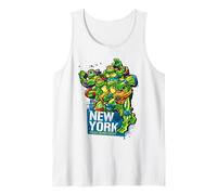 TMNT Tortugas Ninja Mutantes Adolescentes Nueva York Pizza NYC Clásico Camiseta sin Mangas